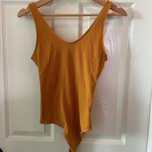 Abercrombie & Fitch Mustard Yellow Ribbed Women's Bodysuit